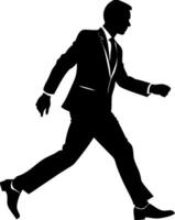 Silhouette of Businessman in Motion for Professional Design Projects vector