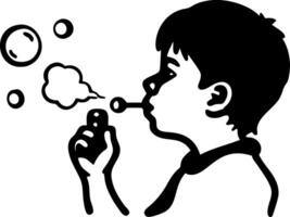 Silhouette of Child Blowing Soap Bubbles Illustration for Design and Art Projects vector