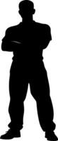 Silhouette of Confident Man Standing Arms Crossed Illustration for Design Projects vector