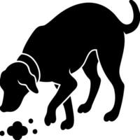 Silhouette of Dog Sniffing Ground Curious Pet Exploring vector