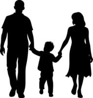 Silhouette of Family Holding Hands in Unity Symbolizing Togetherness and Love vector