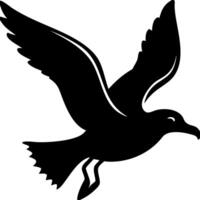 Silhouette of Flying Seagull for Tattoos and Graphic Design Projects vector