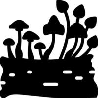 Silhouette of Forest Mushrooms on Log Perfect for Nature Illustrations and Designs vector