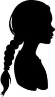 Silhouette of Girl with Braid Perfect for Craft and Design Projects vector