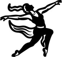 Silhouette of Graceful Dancer in Motion Perfect for Tattoo and Logo Design vector