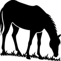 Silhouette of Grazing Horse for Artistic Design and Tattoo Applications vector