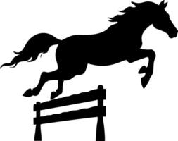 Silhouette of Horse Jumping Over Fence Equestrian Art for Design Projects vector