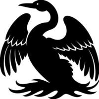 Silhouette of Majestic Bird with Outstretched Wings for Design and Decoration vector