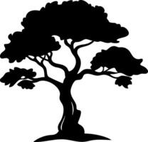 Silhouette of Majestic Tree for Nature Art and Design Projects vector