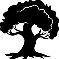 Silhouette of Majestic Tree Ideal for Tattoo and Art Projects vector