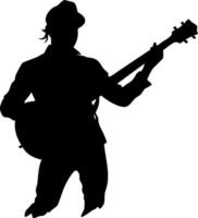 Silhouette of Musician Playing Guitar Illustration for Art and Design Projects vector