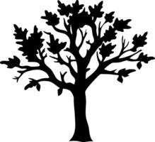 Silhouette of Oak Tree Illustration for Nature Projects and Designs vector