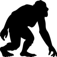 Silhouette of Mythical Creature Bigfoot Sasquatch Design for Logo and Illustration vector