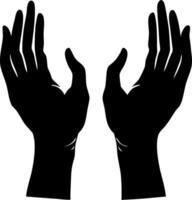 Silhouette of Open Hands Gesture Art for Design and Inspiration vector