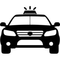 Silhouette of Police Car Front View Graphic for Safety and Security Design vector