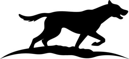 Silhouette of Running Dog Perfect for Logos and Tattoos vector