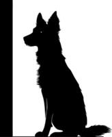 Silhouette of Sitting Dog Art for Pet Illustrations and Designs vector