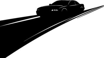Silhouette of Stylish Car on Dynamic Road for Automotive Design and Illustration vector