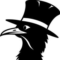 Silhouette of Stylish Raven with Top Hat Art for Design and Creative Projects vector