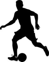 Silhouette of Soccer Player in Action for Sports Design and Illustration vector
