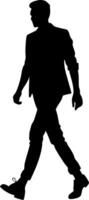 Silhouette of Walking Man Art for Fashion Design and Business Use vector