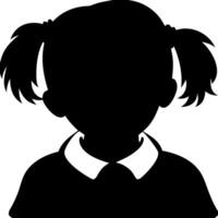 Silhouette of Young Girl with Pigtails for Design Projects and Educational Materials vector