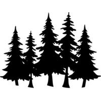 Silhouette Pine Trees Forest for Nature Designs and Art Projects vector