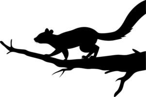 Silhouette Squirrel on Branch for Wildlife Art and Design Projects vector