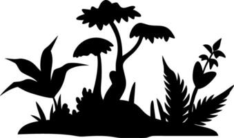 Silhouette Tropical Jungle Plants Art for Nature Illustrations and Design Projects vector