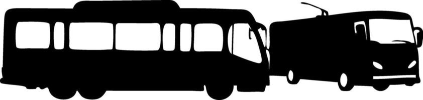 Silhouette of Buses for Transportation Design and Illustration Projects vector