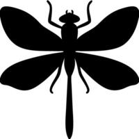 Silhouette of Dragonfly with Antlers for Unique Design Projects vector