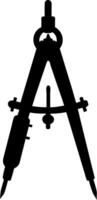 Silhouette of Drafting Compass for Design and Architecture Applications vector