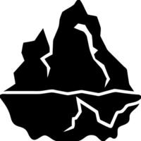 Silhouette of Iceberg with Hidden Underwater Mass for Educational Illustrations vector