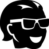 Silhouette of Smiling Man with Sunglasses for Design and Branding Use vector