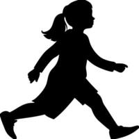 Silhouette of Running Child in Motion Perfect for Illustrations and Design Projects vector