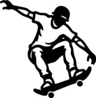 Skateboarder Silhouette in Action Perfect for Design Projects and Apparel vector
