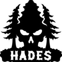Skull and Trees Dark Forest Design for Tattoo and Graphic Art vector