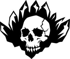 Skull with Crystals Art Illustration for Tattoos and Graphic Design vector
