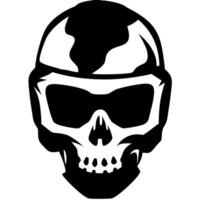 Skull with Helmet and Goggles for Tattoo and Graphic Design vector