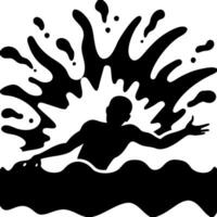 Splashing Silhouette of Person in Water for Art and Design Projects vector