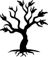 Spooky Silhouette Leafless Tree for Halloween Art and Design vector