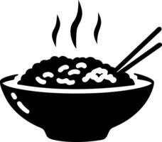 Steaming Hot Rice Bowl with Chopsticks Illustration for Culinary Design vector