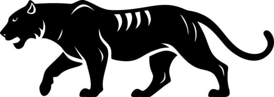 Striking Black Panther Silhouette Art for Tattoo and Design Projects vector