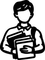 Student Holding Books Illustration for Educational Content Design vector