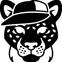 Stylish Leopard Face with Hip Hop Cap for Creative Designs vector