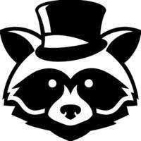 Stylish Raccoon Illustration with Top Hat for Logos and Design Projects vector