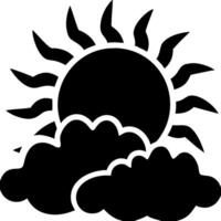 Sun and Clouds Silhouette for Weather App and Graphic Design vector
