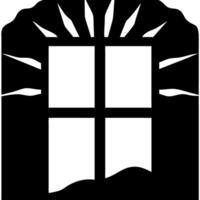 Sunlight Shining Through Window Pane with Bold Silhouettes Art vector