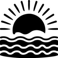 Sunset Over Ocean Waves Silhouette for Calm Inspirational Designs vector