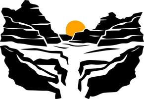 Sunset Over Rocky Canyon Art for Posters and Wall Art vector